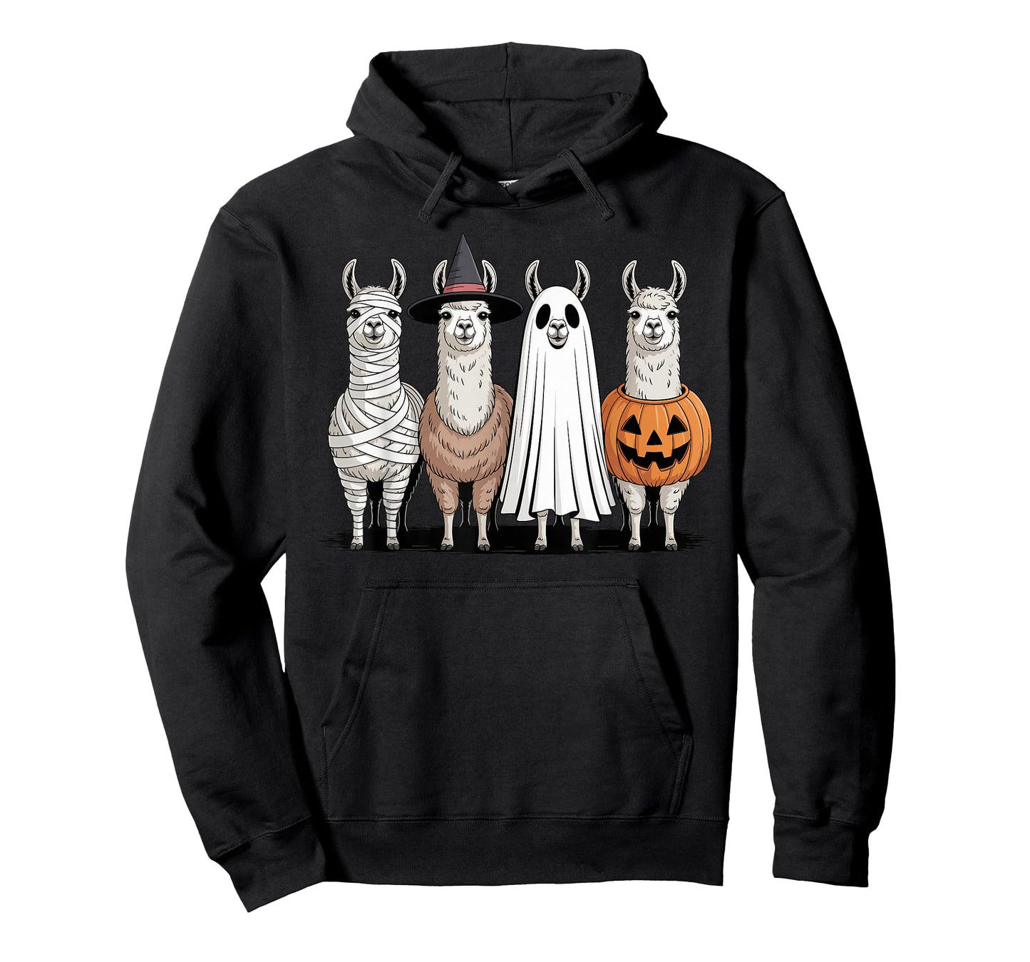 Spooky Ghost Llama Pumpkin Halloween Skeleton T-Shirt