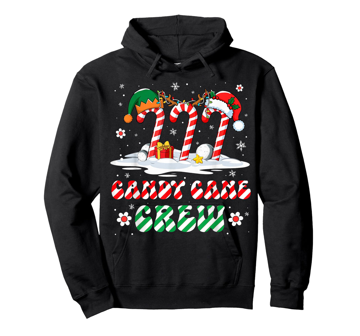 Candy Cane Crew Christmas Xmas Santa Mens Womens Kids Groovy T-Shirt