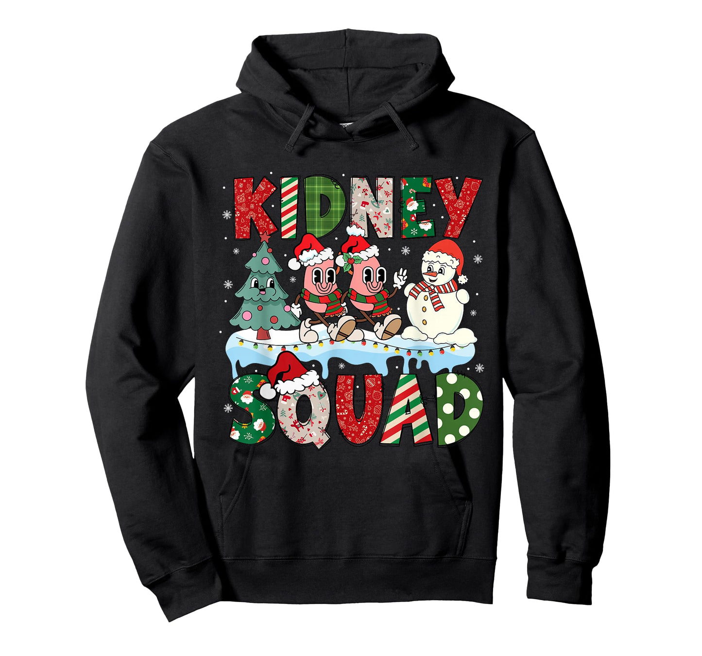 Kidney Squad Xmas Tree Snowman Dialysis Nurse Christmas T-Shirt