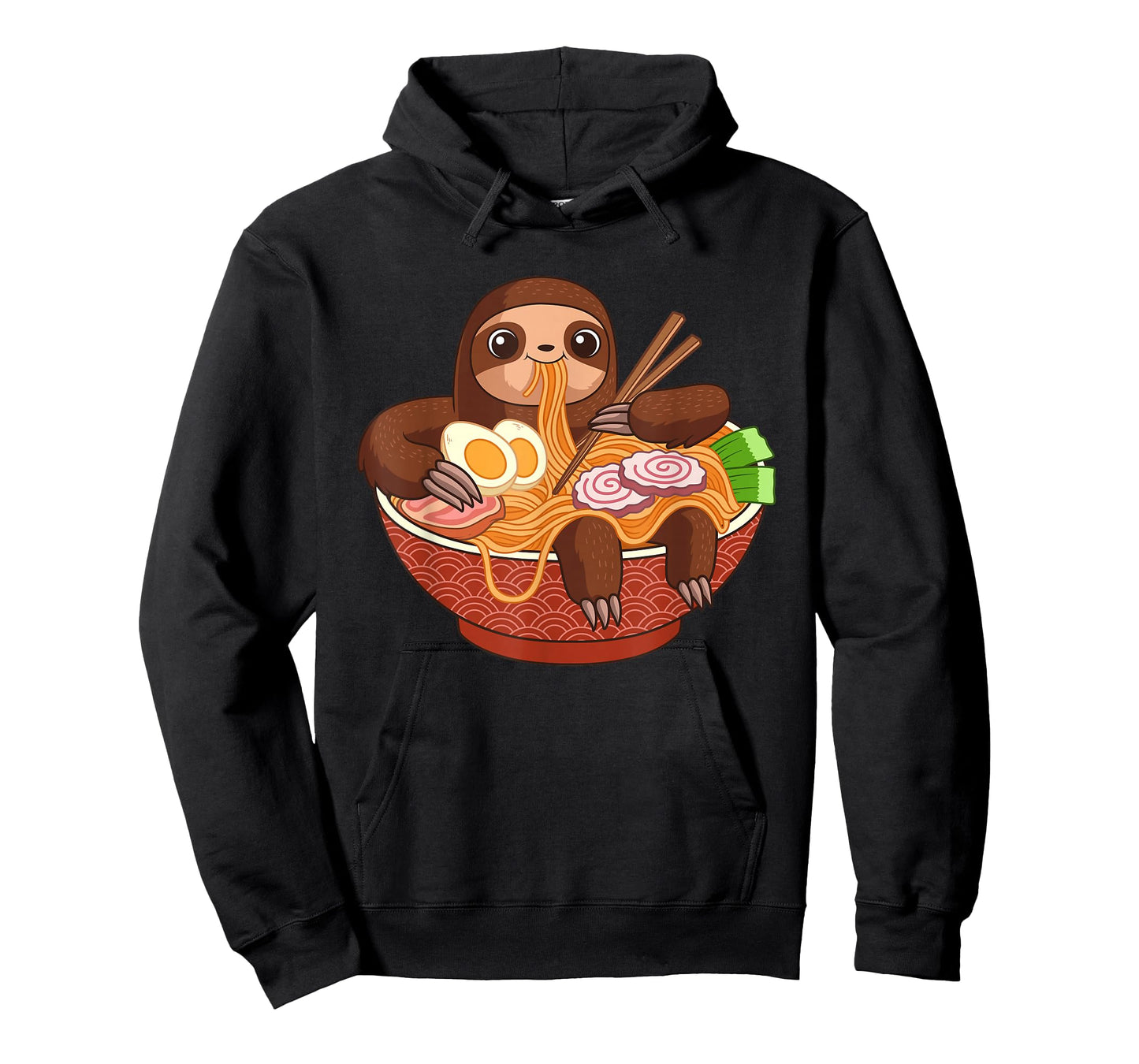 Kawaii Cute Anime Sloth Otaku Japanese Ramen Noodles T-Shirt