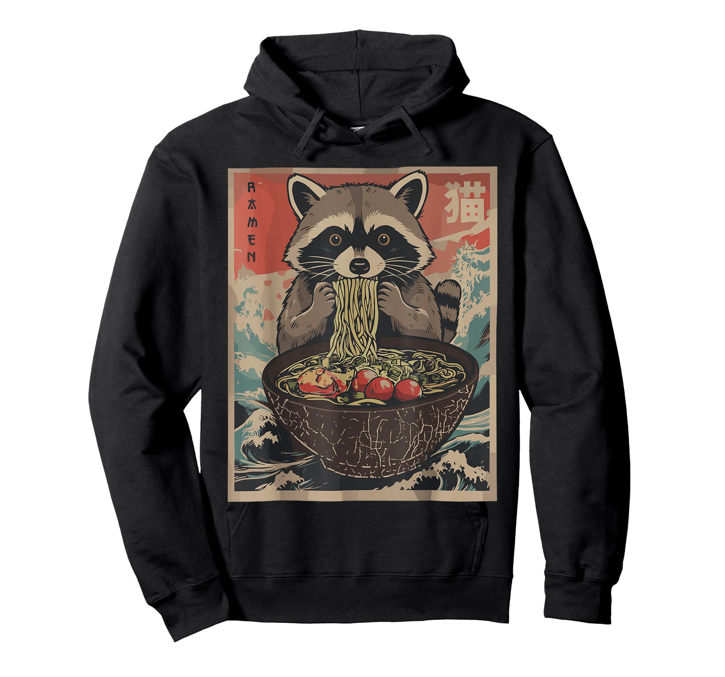 Ramen Japanese Graphic Tees Raccoon Anime Shirts for Men T-Shirt