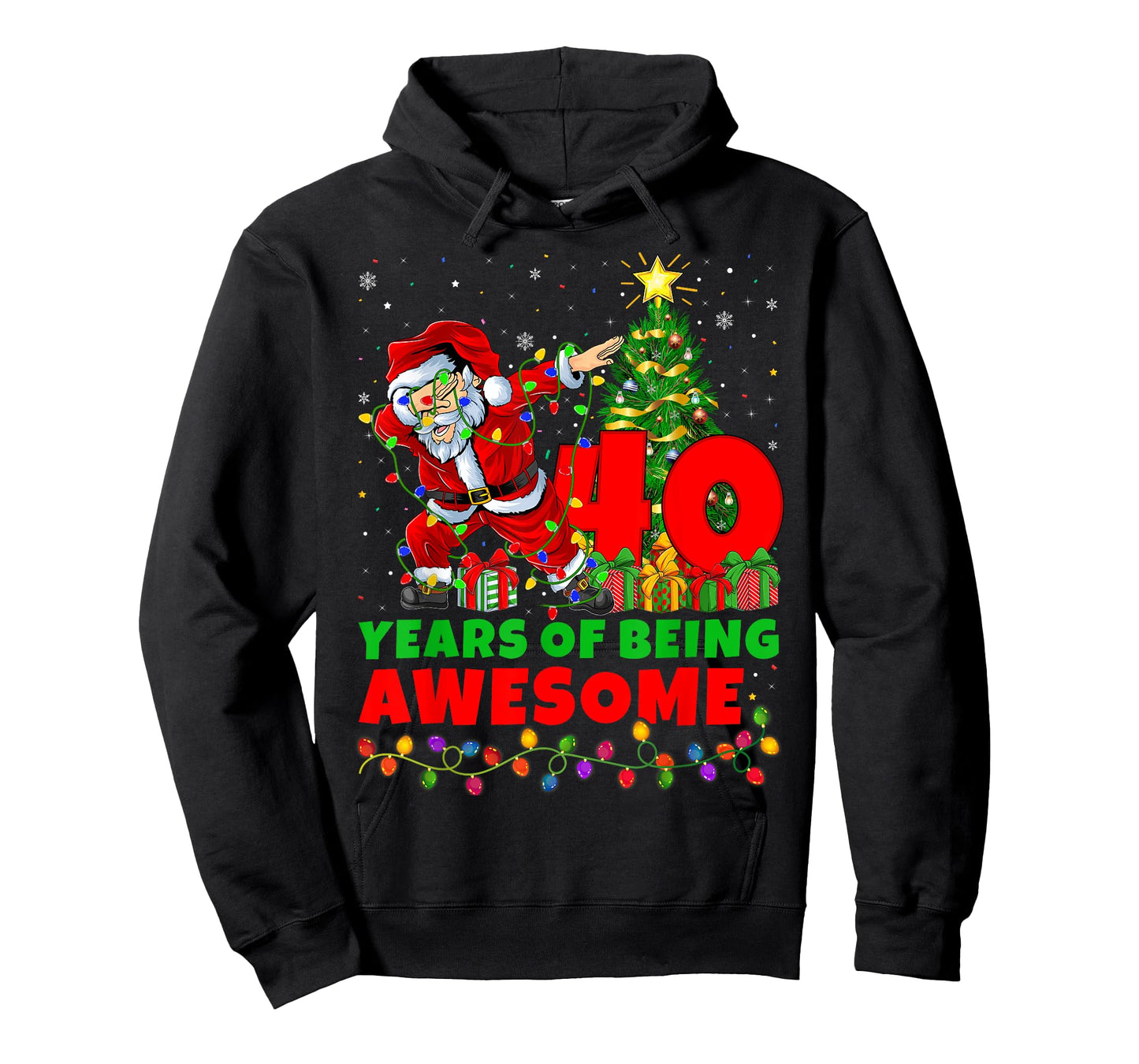 40 Years Of Being Awesome Santa 40th Birthday Christmas T-Shirt