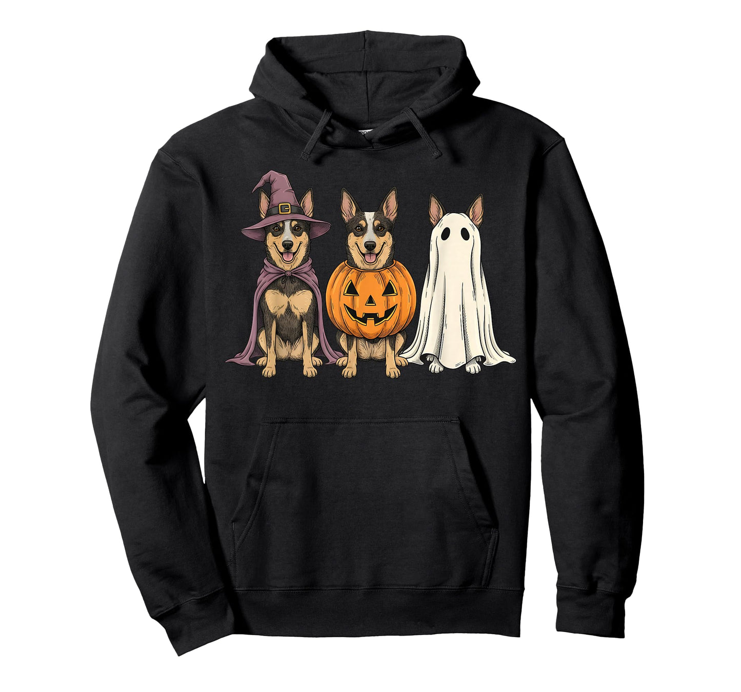 Spooky Ghost Australian Kelpie Pumpkin Halloween Dog Lover T-Shirt
