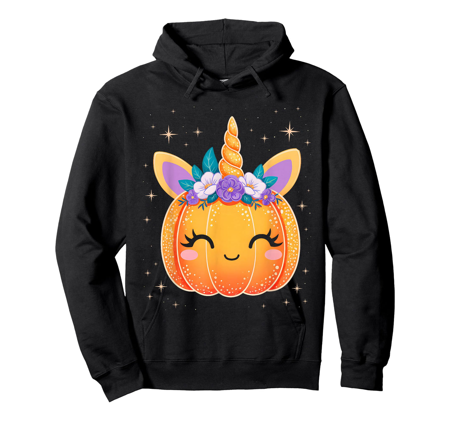Unicorn Halloween Jack O Lantern Pumpkin Girls Kids Toddler T-Shirt