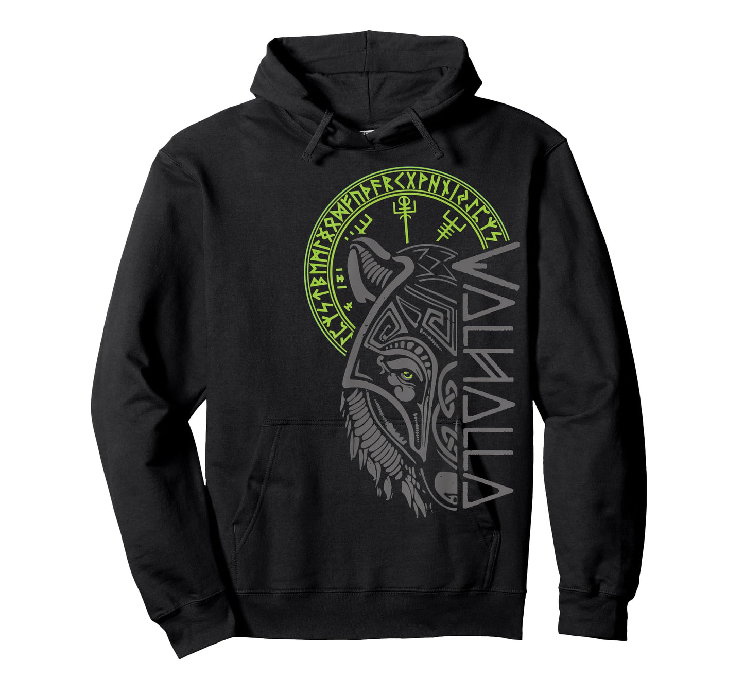 Valhalla Wolf Mask Odin Runes Norse Compass Viking T-Shirt
