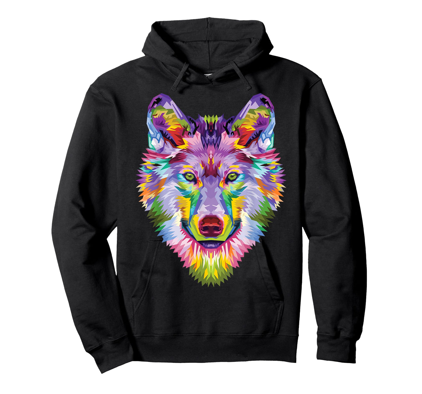 colorful wolf head art Face gifts for lover wolves wildlife T-Shirt