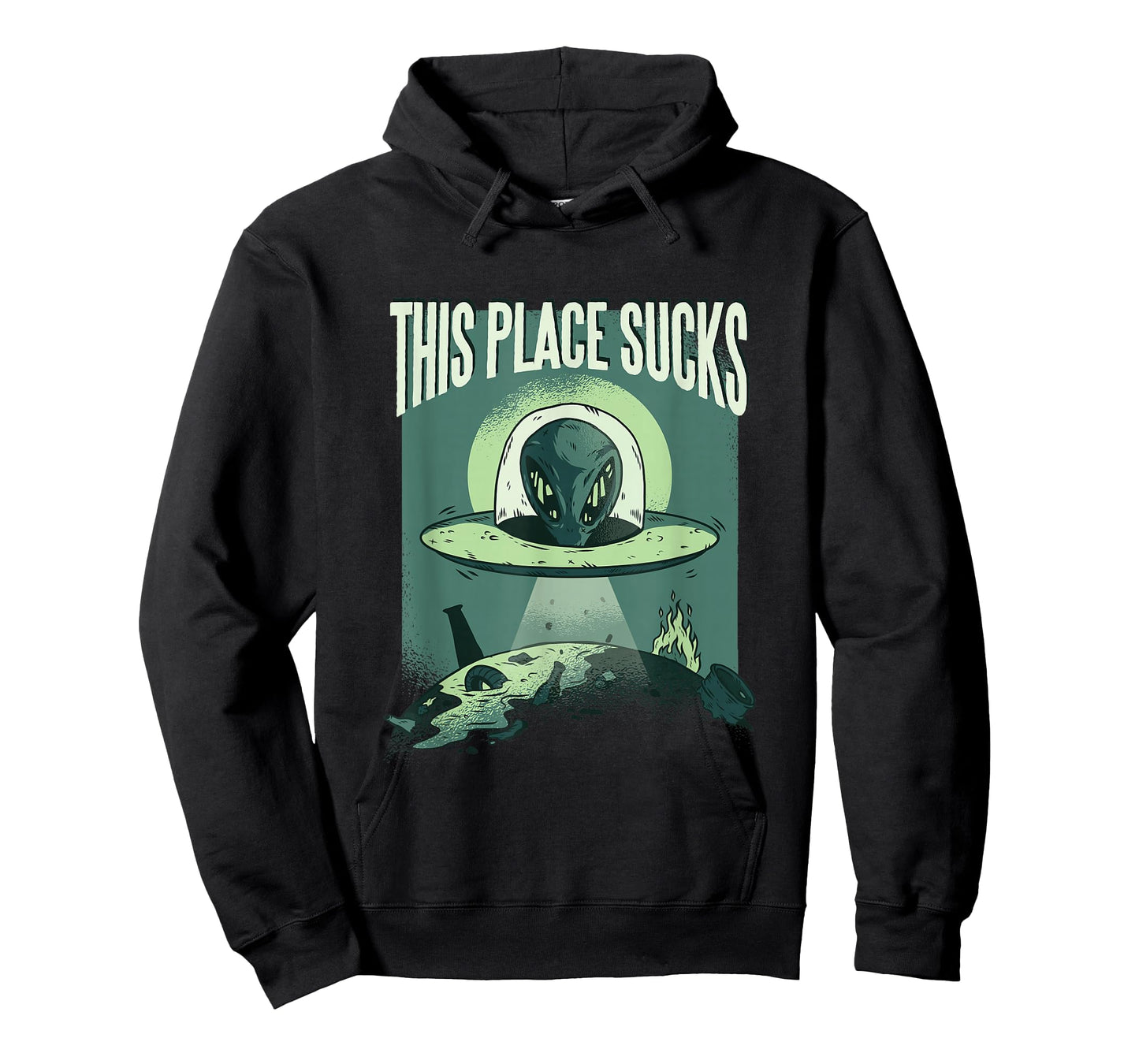 This Place Sucks Ufo Alien Graphic Funny T-Shirt T-Shirt