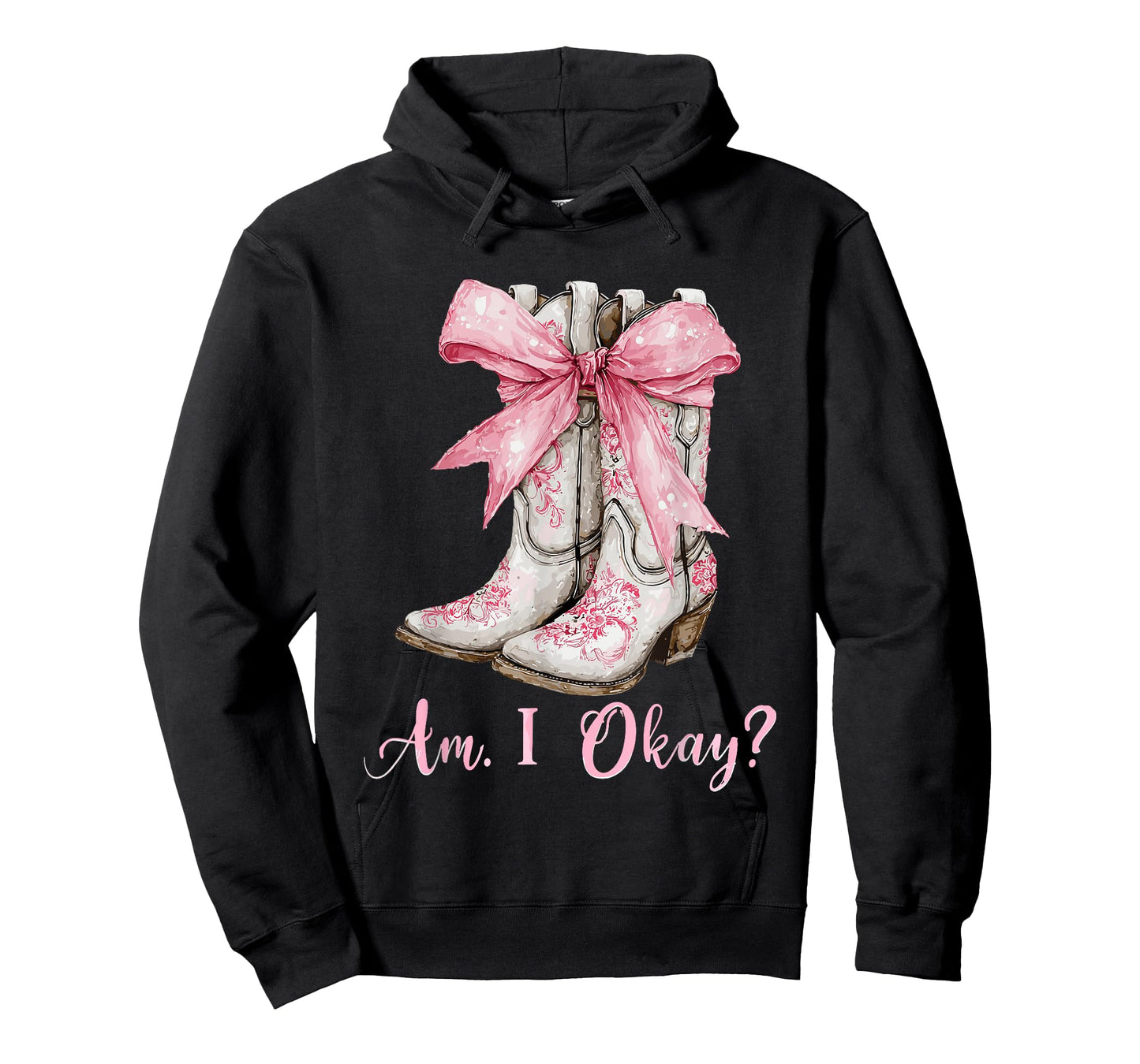 Am I Okay Boot Western Texas Cowgirl Coquette Bow Women Girl T-Shirt