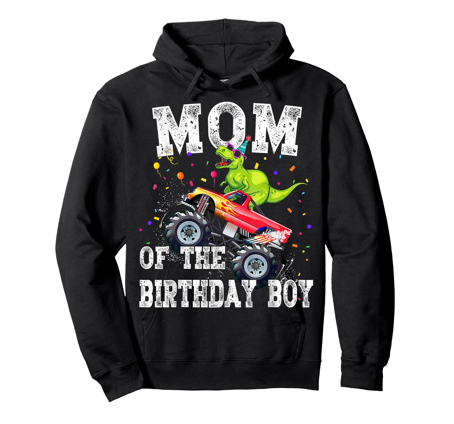 Mom of the Birthday Boy T Rex Dinosaur Monster Truck Family T-Shirt