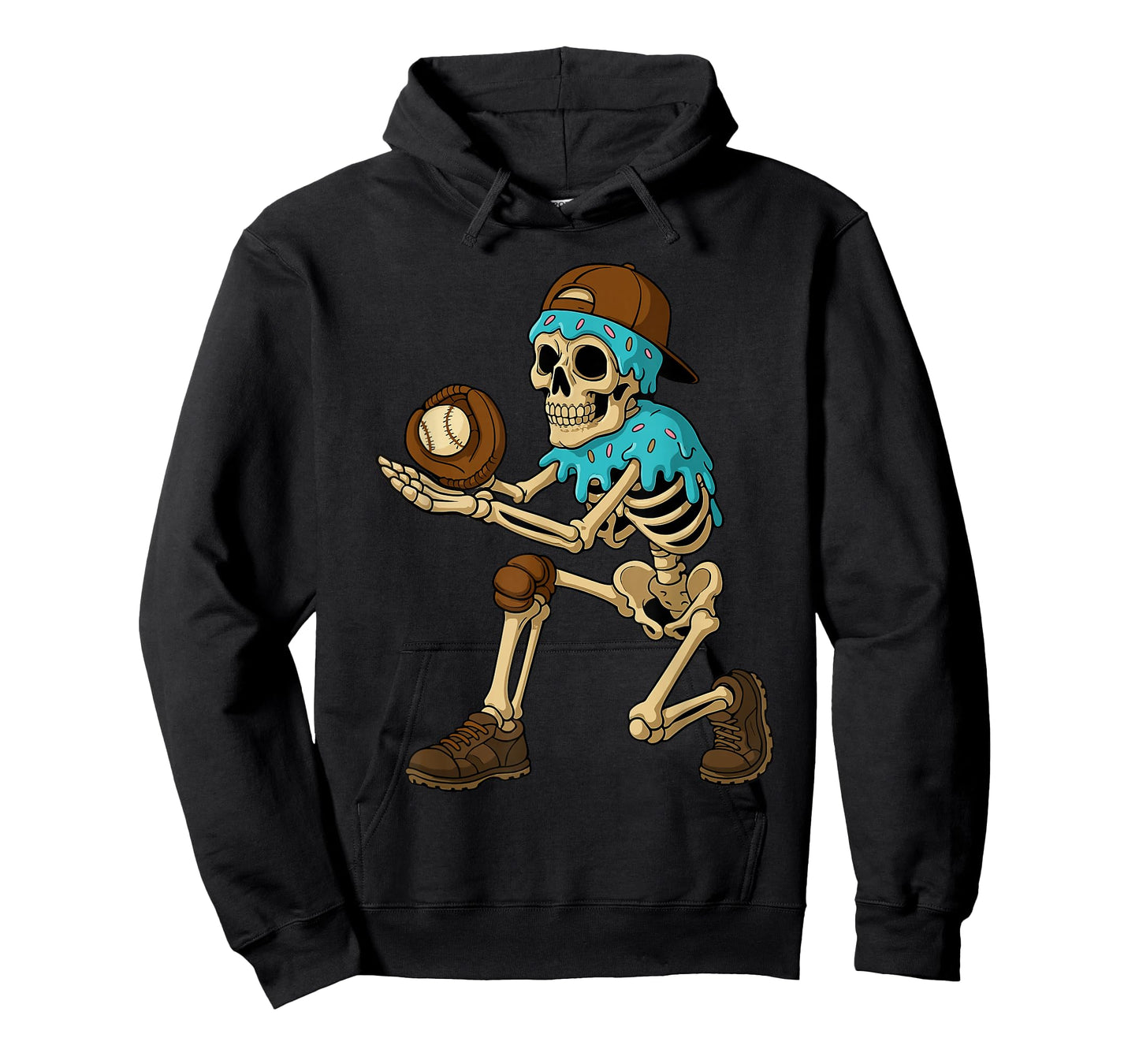 Baseball Lifestyle 101 Apparel Youth Ice Cream Drip Skeleton T-Shirt