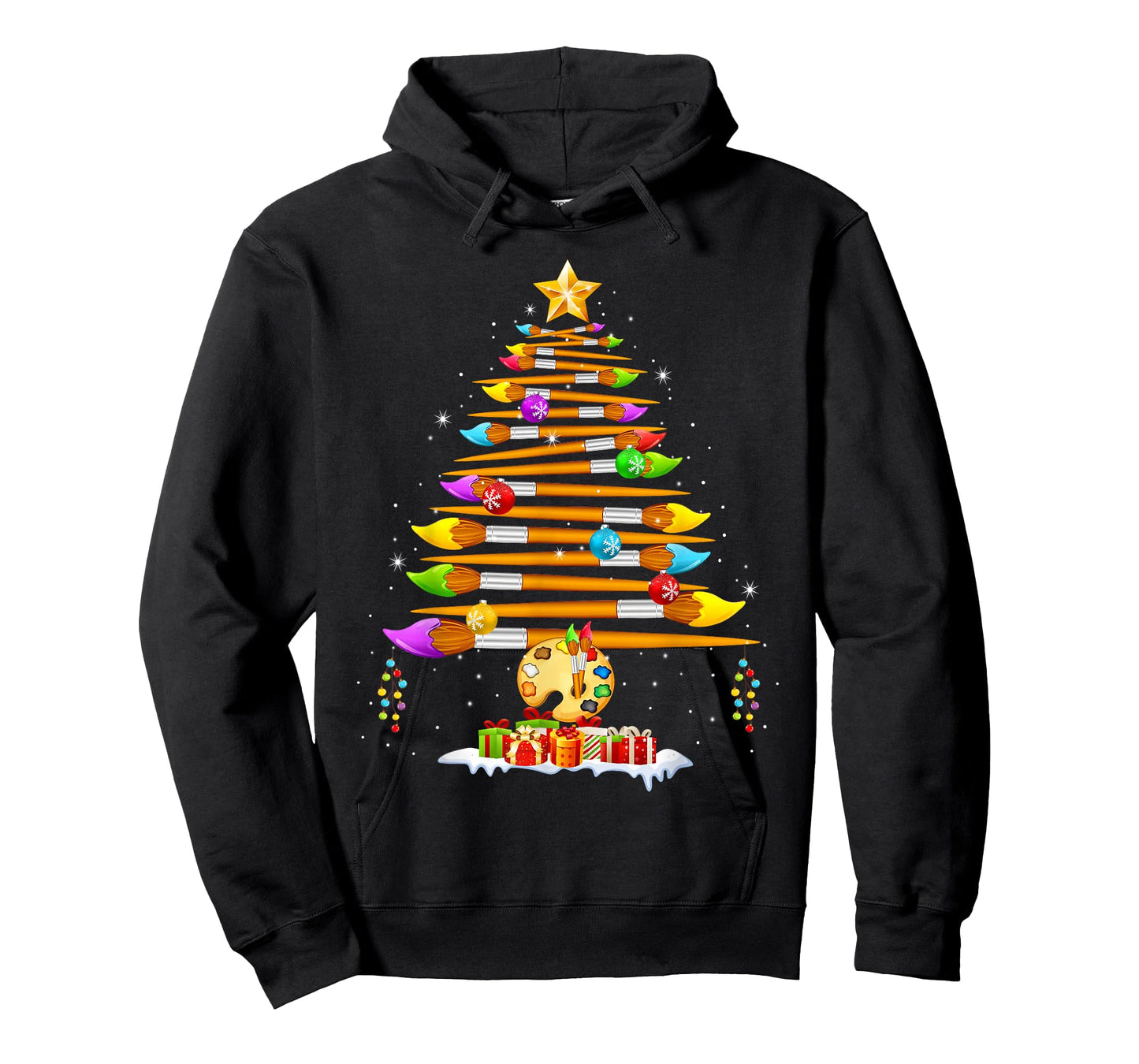 Paint Brush Christmas Tree Decor Painting for Painter Artist T-Shirt