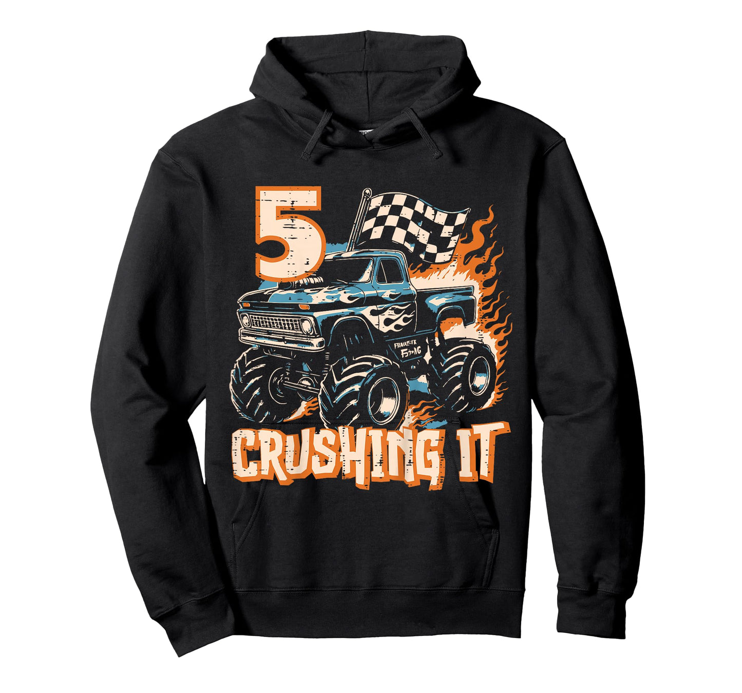 Kids 5 Crushing It Monster Truck Cool 5th Birthday Bday Boys Kids T-Shirt