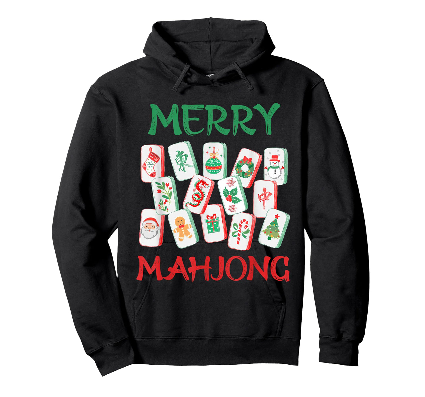 Watercolor Christmas Mahjong Tiles Chinese Mah Jong Xmas T-Shirt