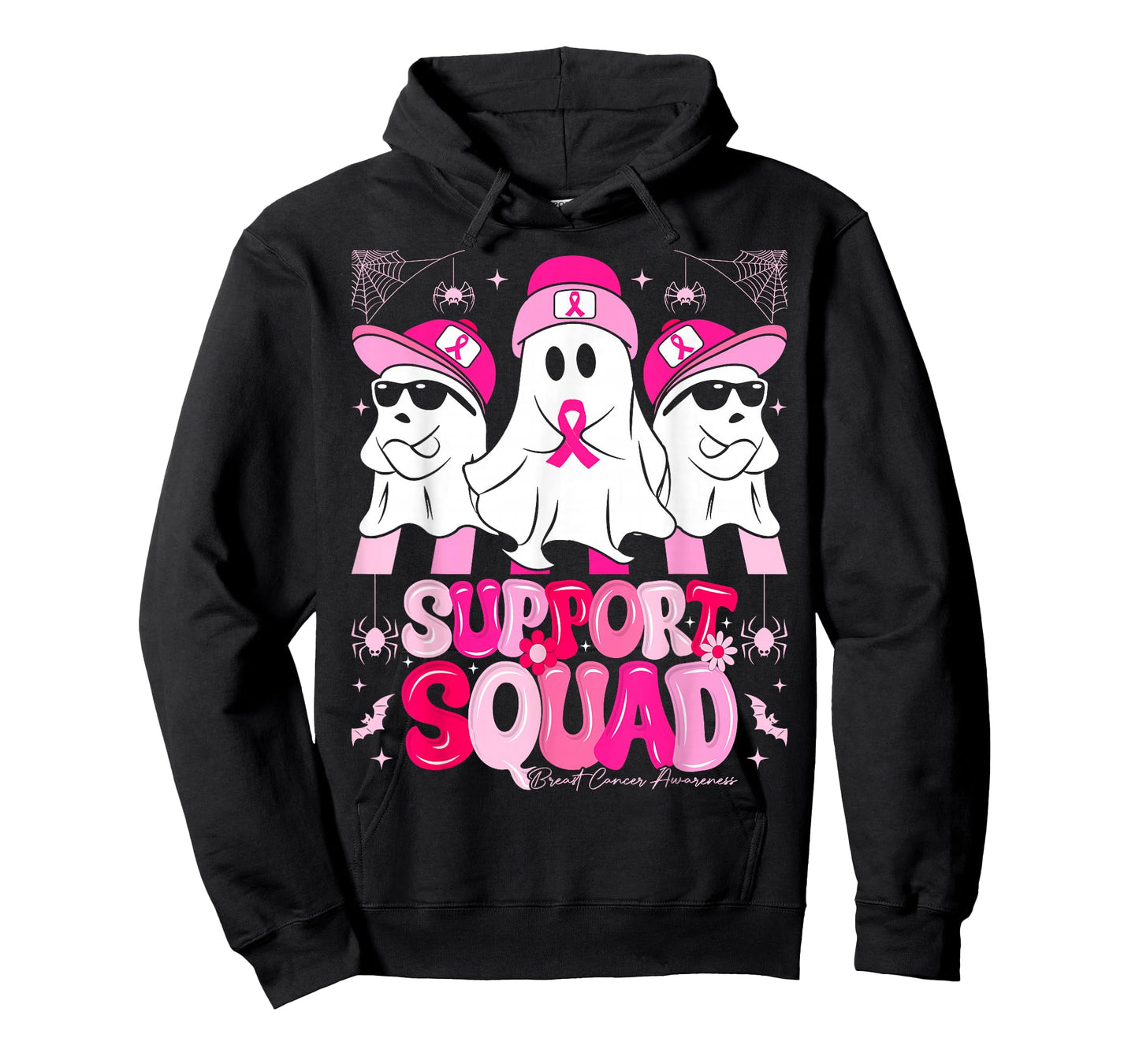 Support Squad Breast Cancer Awareness Ghost Halloween Boys T-Shirt