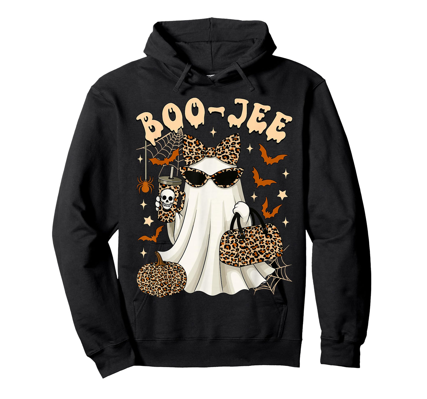 Boo JEE Coquette Leopard Ghost Coffee Halloween Boujee Ghost T-Shirt