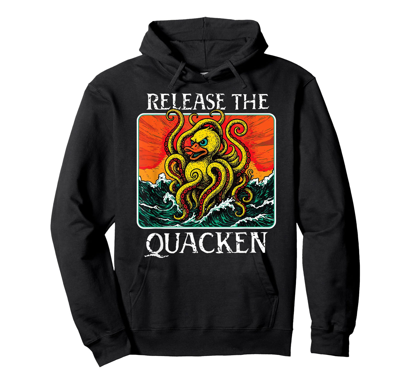 RELEASE THE QUACKEN rubber duck sea monster kraken pun funny T-Shirt