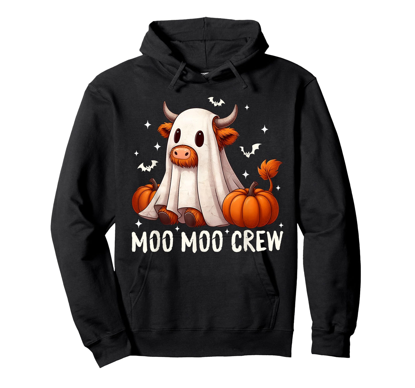 Moo Moo Crew Funny Halloween Cow Ghost Pumpkins Farmer T-Shirt