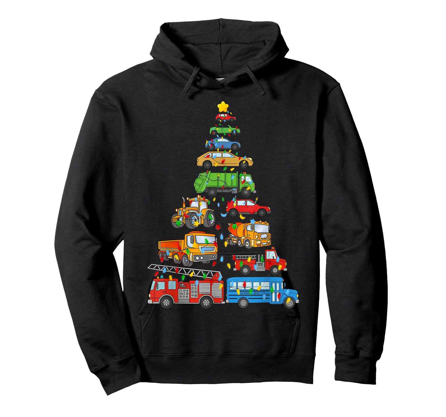 Xmas Light Cars Christmas Tree, Funny Xmas Boys Kids Toddler T-Shirt