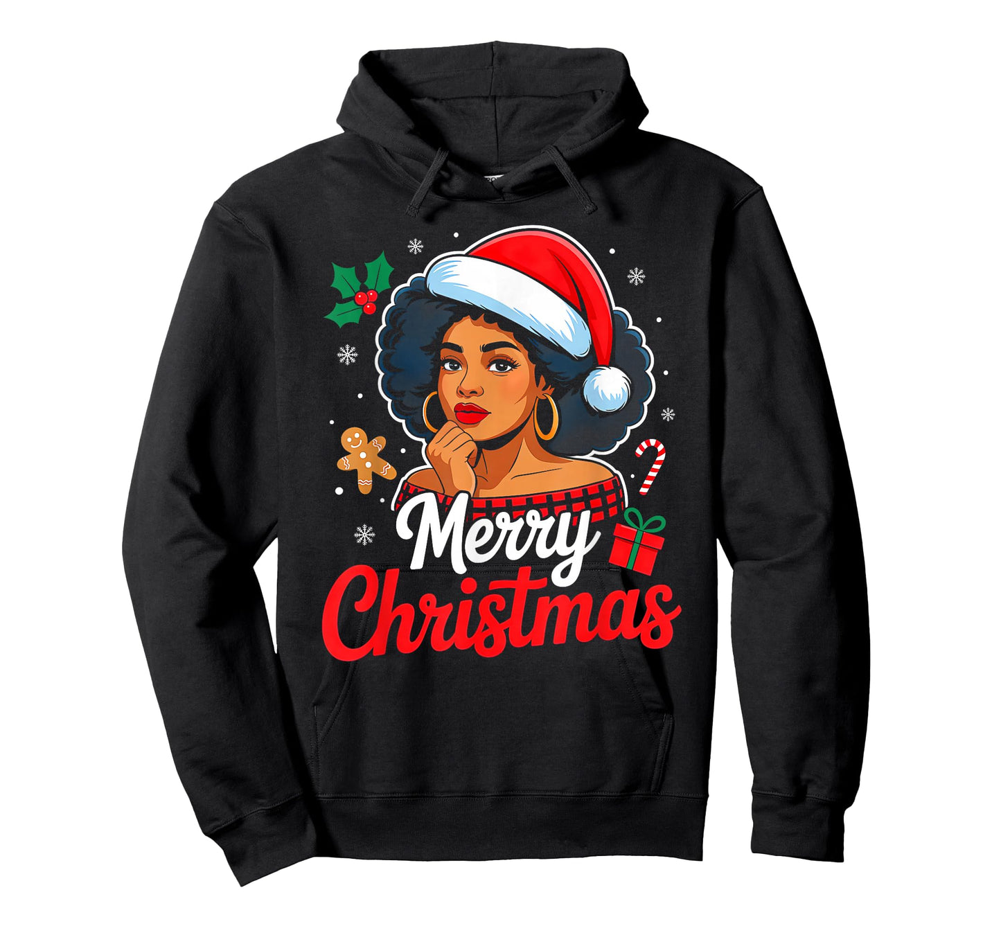 Merry Christmas Black Women African American Xmas Pajamas T-Shirt