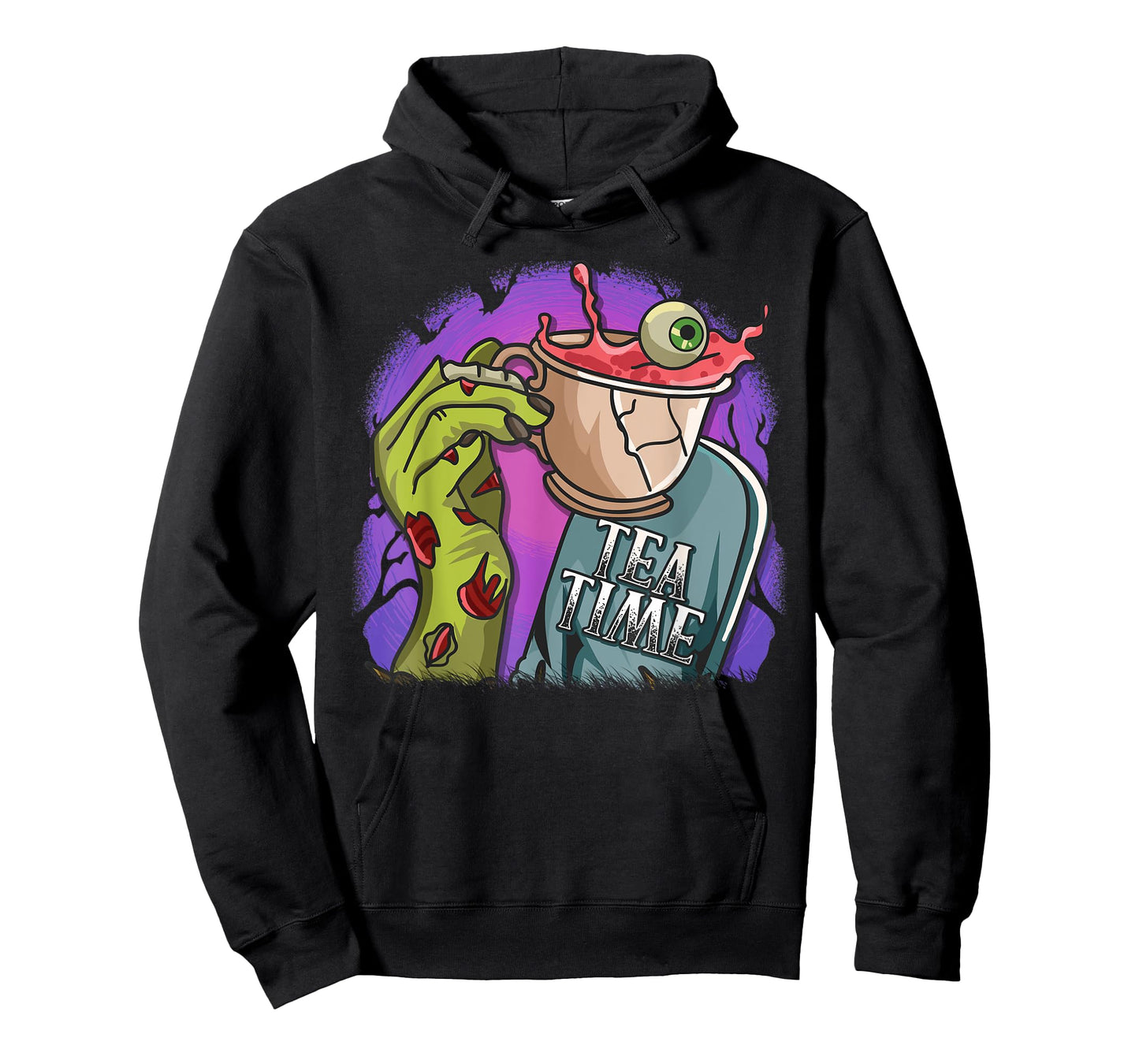 Funny Zombie Hand Tea Time Spooky Halloween Costume T-Shirt