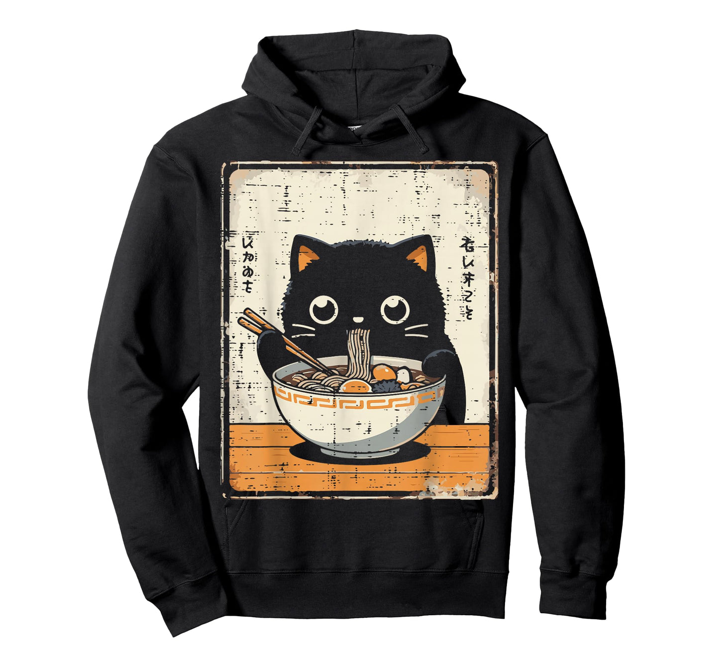Japanese Black Cat Ramen Kawaii Noodles Art Women Girls Kids T-Shirt