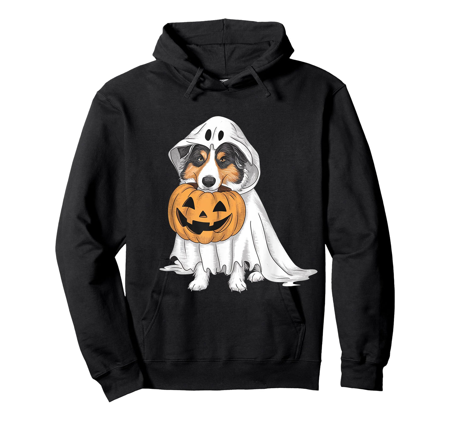Australian Shepherd Ghost Dog Halloween T-Shirt for Men Women Kids