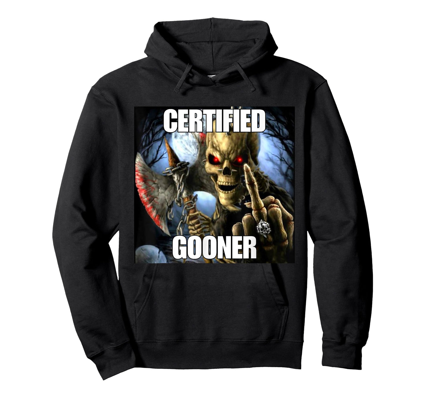 Certified Gooner Funny Cringe Hard Skeleton Meme T-Shirt