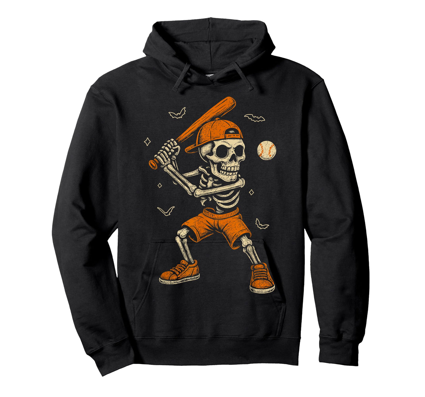 Skeleton Baseball Player Funny Costume Halloween Men Boys T-Shirt
