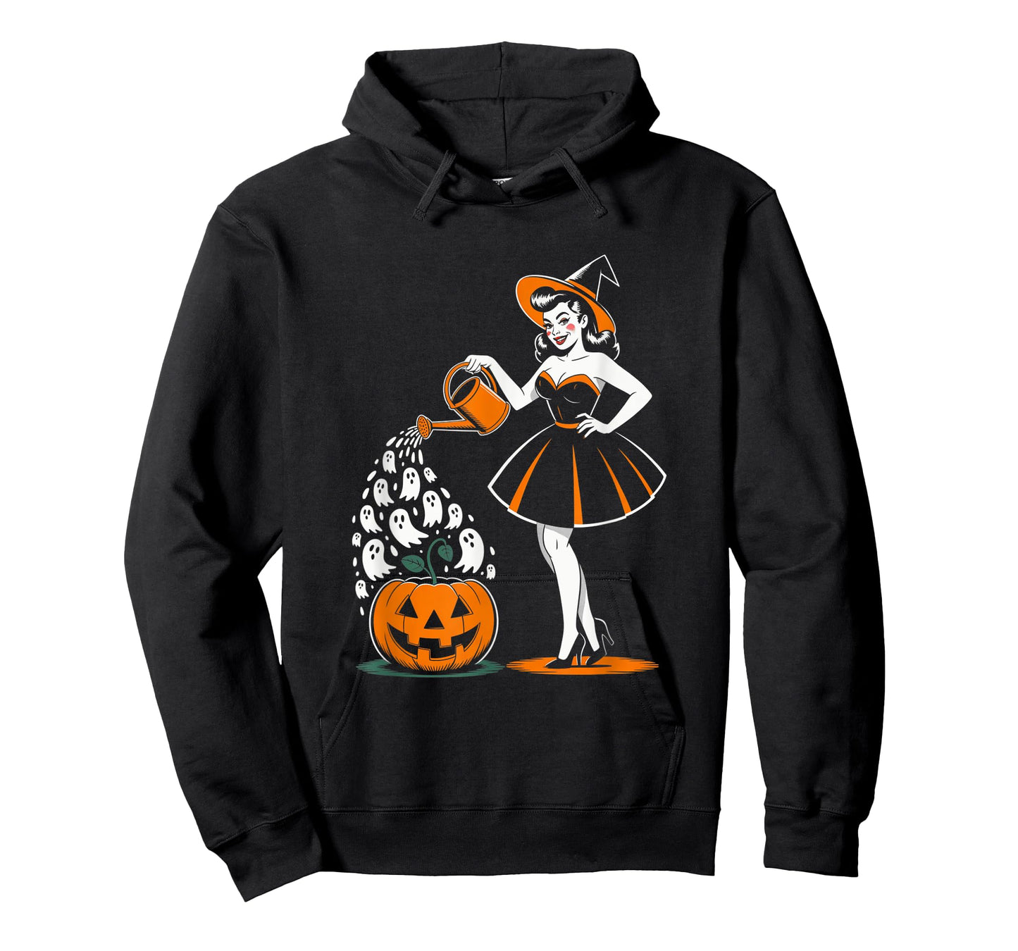 Retro Halloween Pinup Witch 1950s Style Spooky Pin-Up Girl T-Shirt