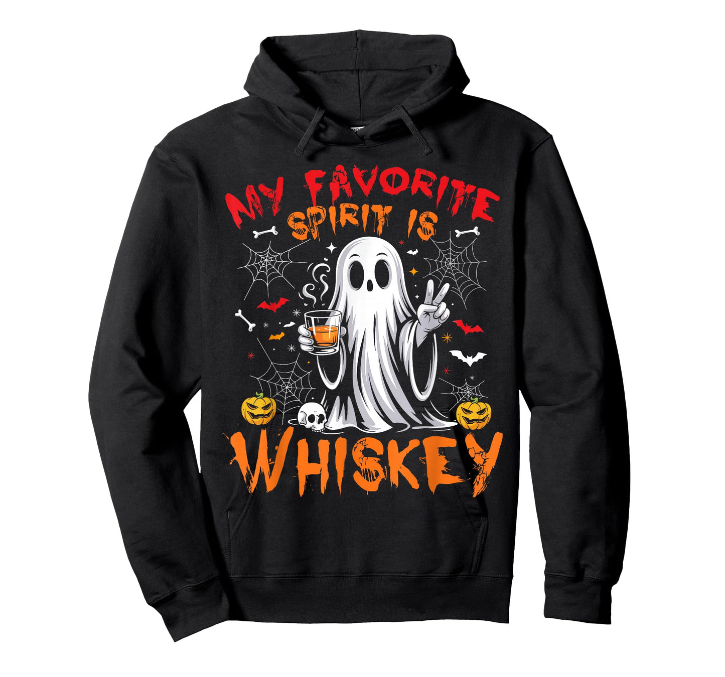 Funny Ghost Halloween My Favorite Spirit is Whiskey Men T-Shirt