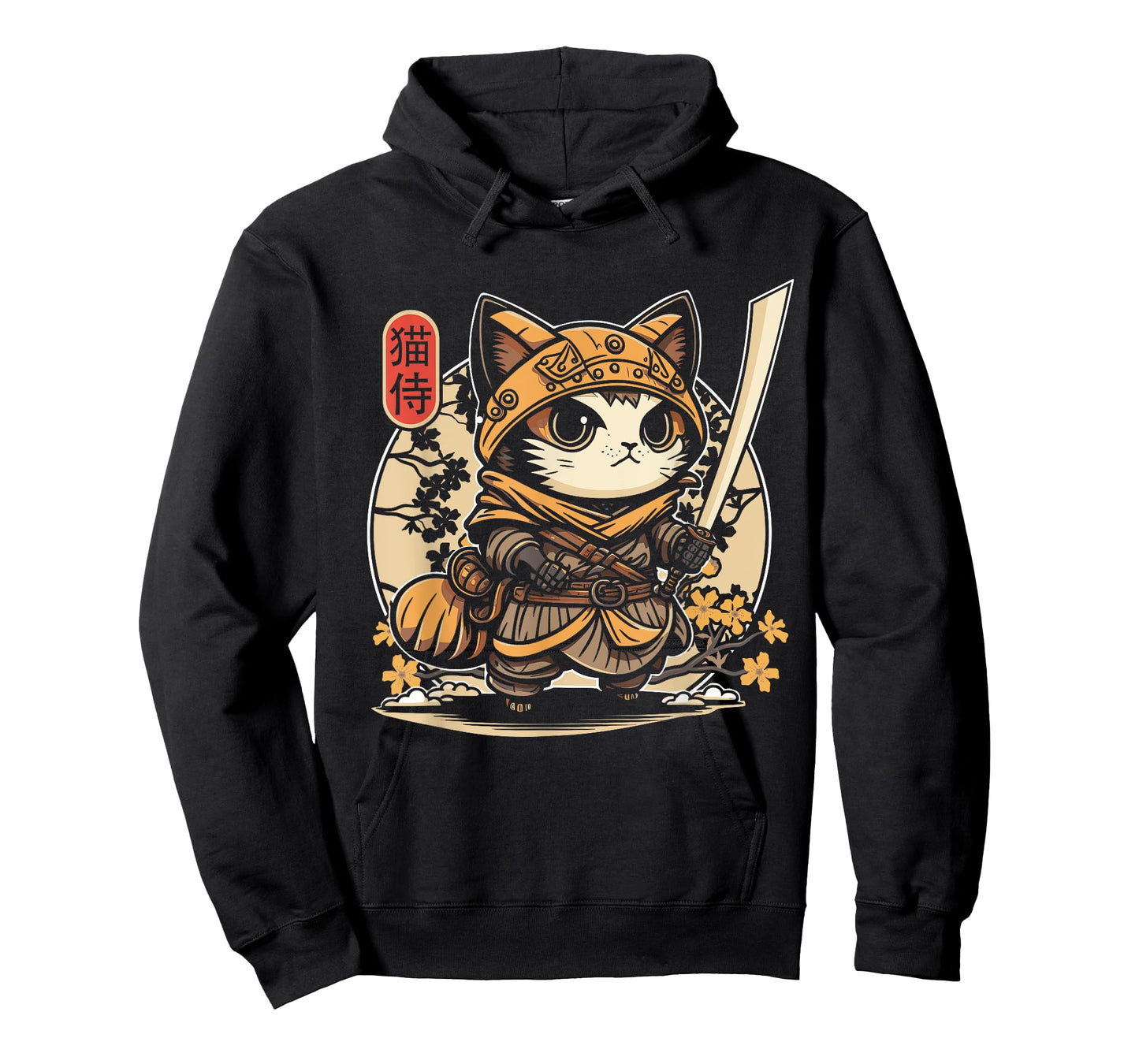 Japanese Samurai Cat Tattoo, Kawaii Ninja Cat T-Shirt