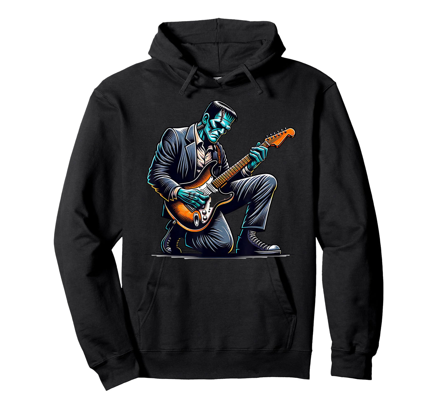 Frankenstein Playing The Electric Guitar Funny T-Shirt