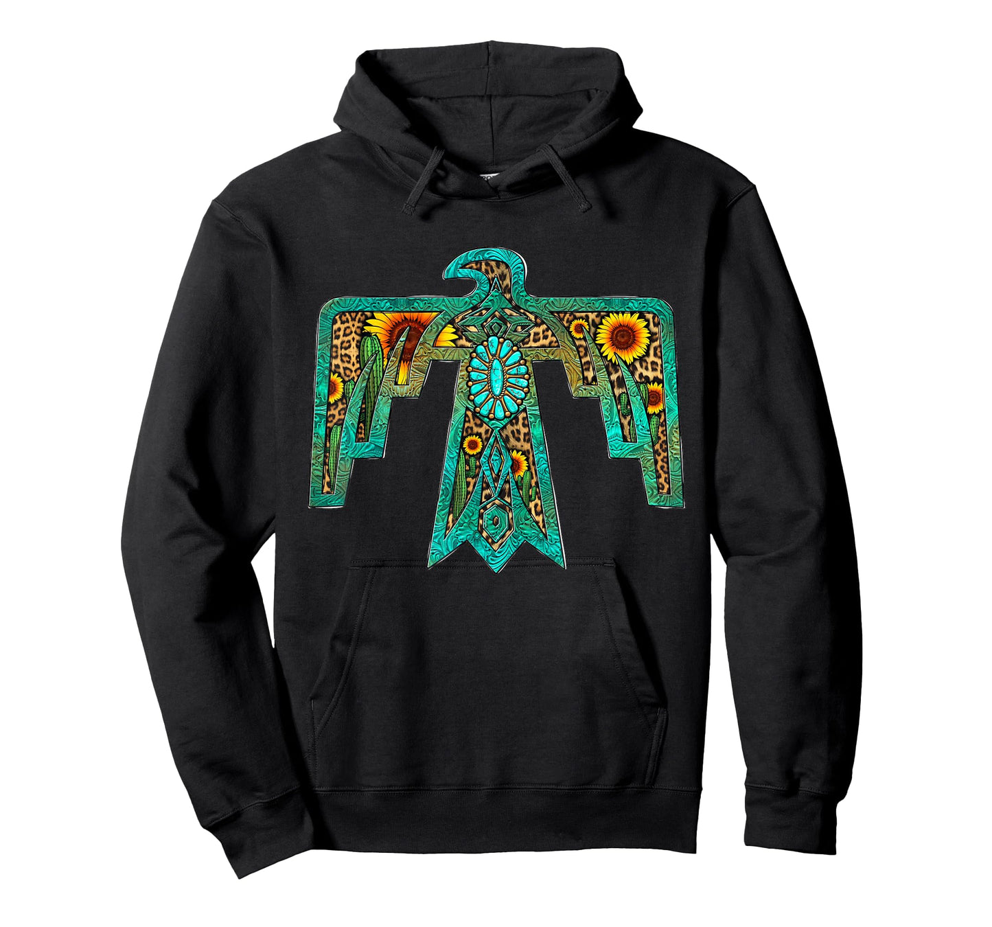 Western Southern Native American Thunderbird Sunflowers T-Shirt