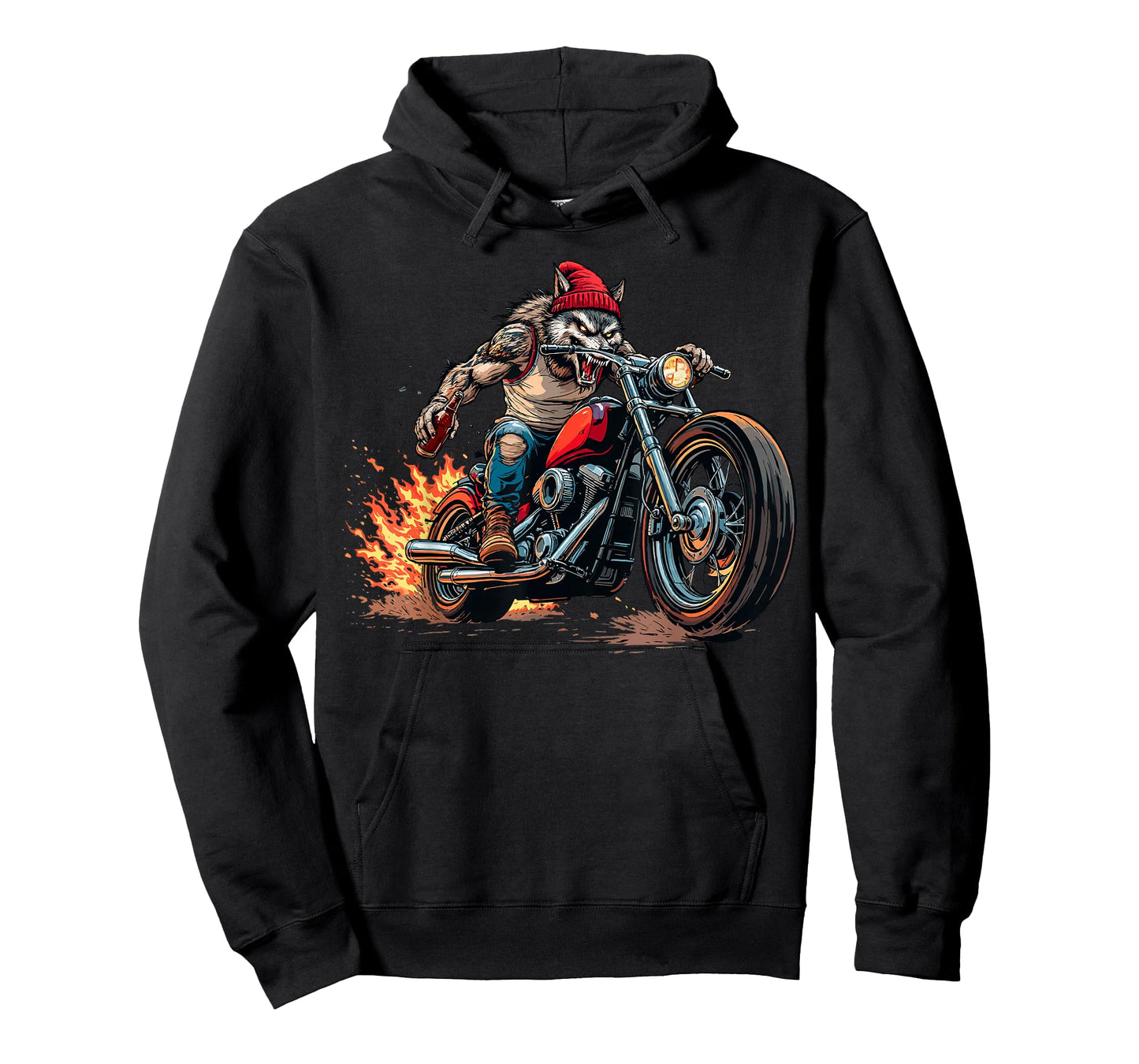 Retro Motorcycles Tee Wolf Biker Motorcycling Riding Lover T-Shirt