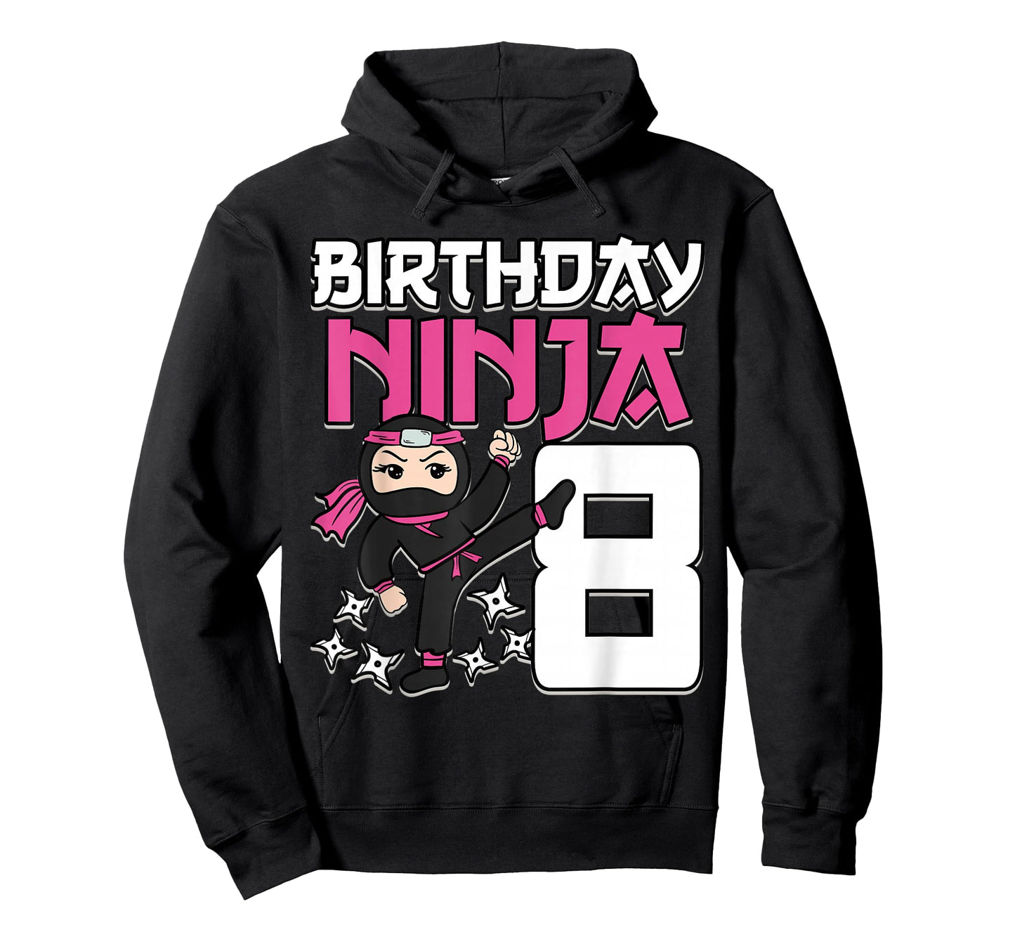 Birthday Ninja 8 Girl Pink Shinobi Themed 8th B-Day Party T-Shirt