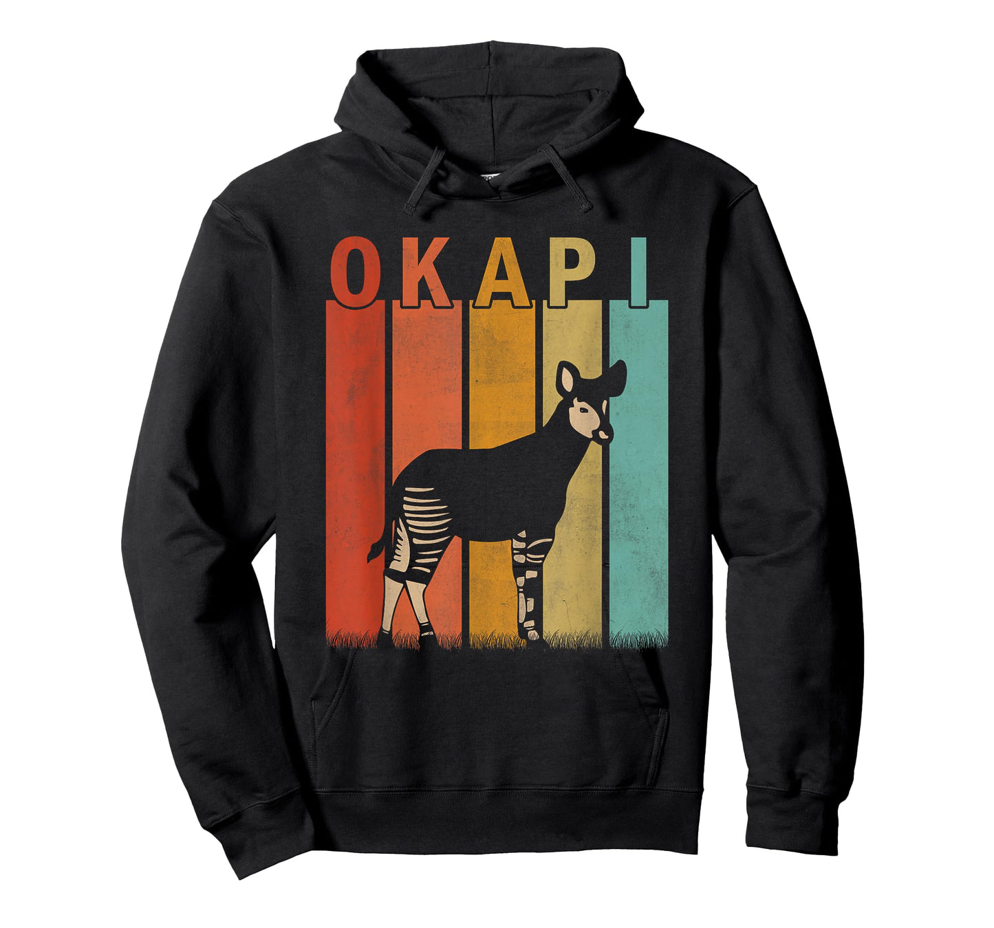 Distressed Okapi Lover Men Women Kid Cute Okapi Retro T-Shirt