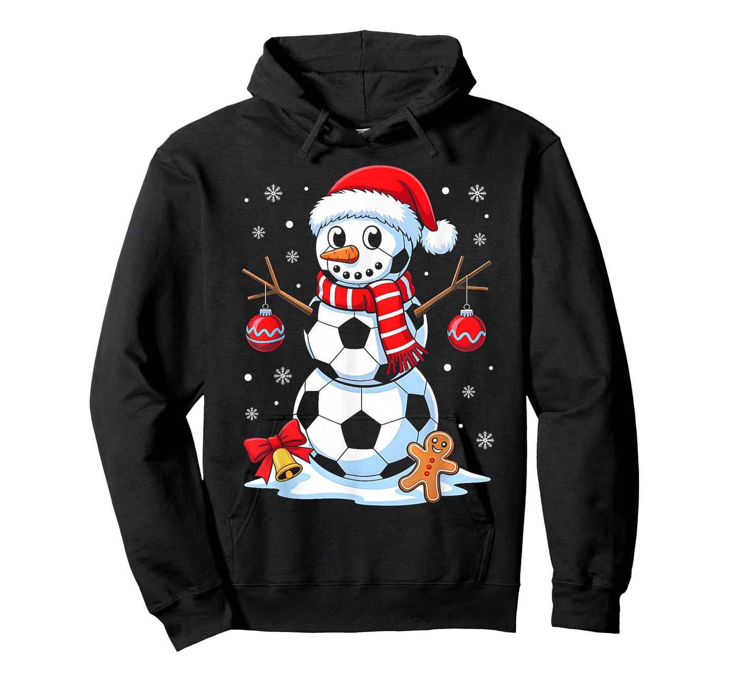 Christmas Soccer Snowman Santa Hat Xmas Pajamas Men Boys T-Shirt