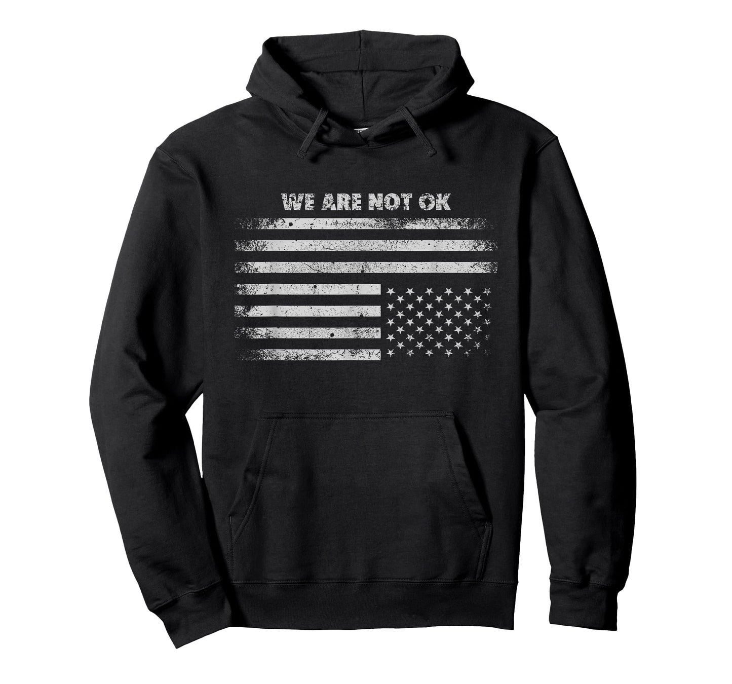 Vintage Upside Down American Flag We are Not Ok USA T-Shirt