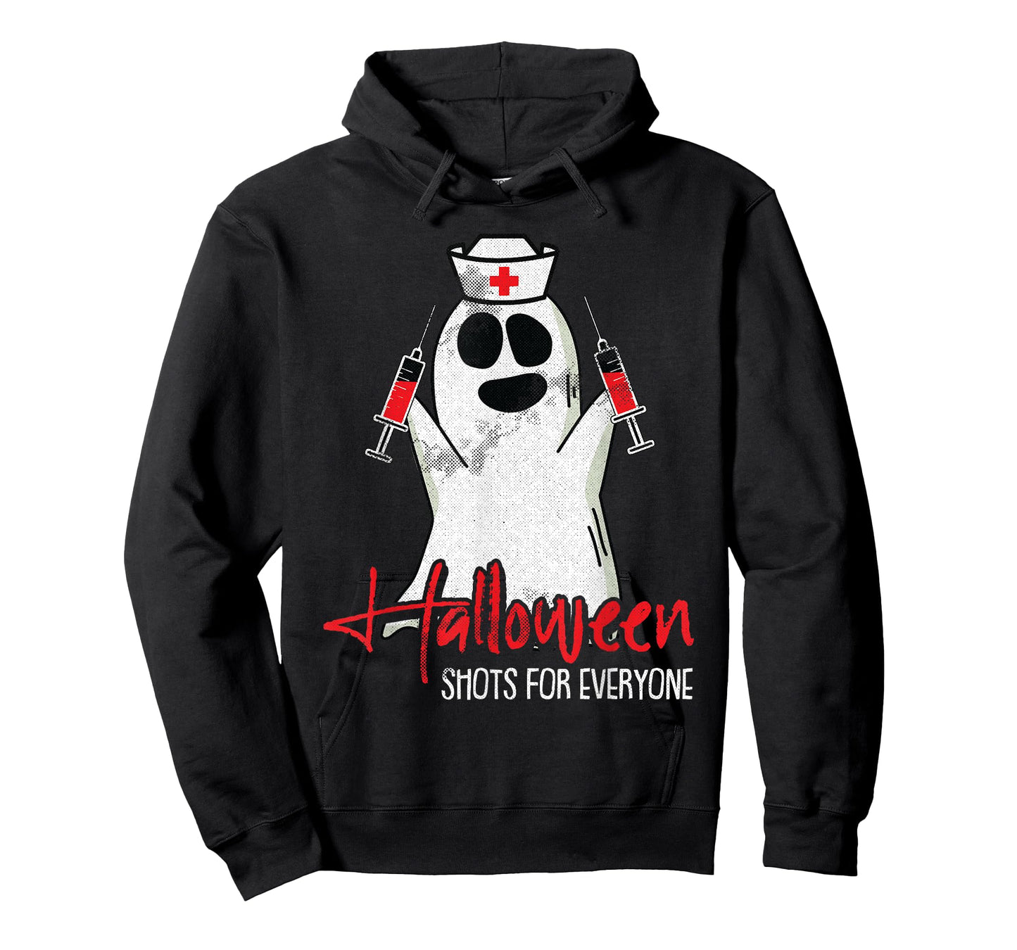 Shots For Everyone Lazy Halloween Costume Funny Ghost Nurse T-Shirt