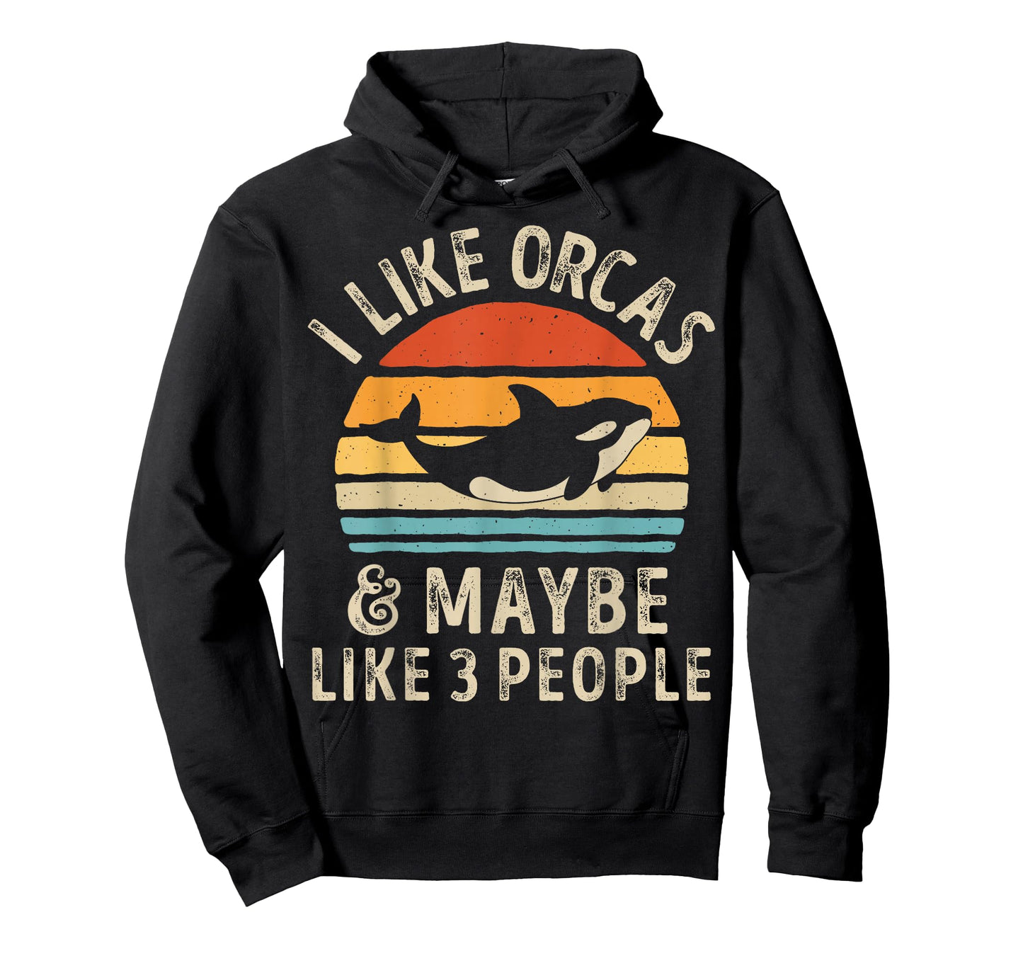 I Like Orcas and Maybe 3 People Orca Killer Whale Retro Men T-Shirt