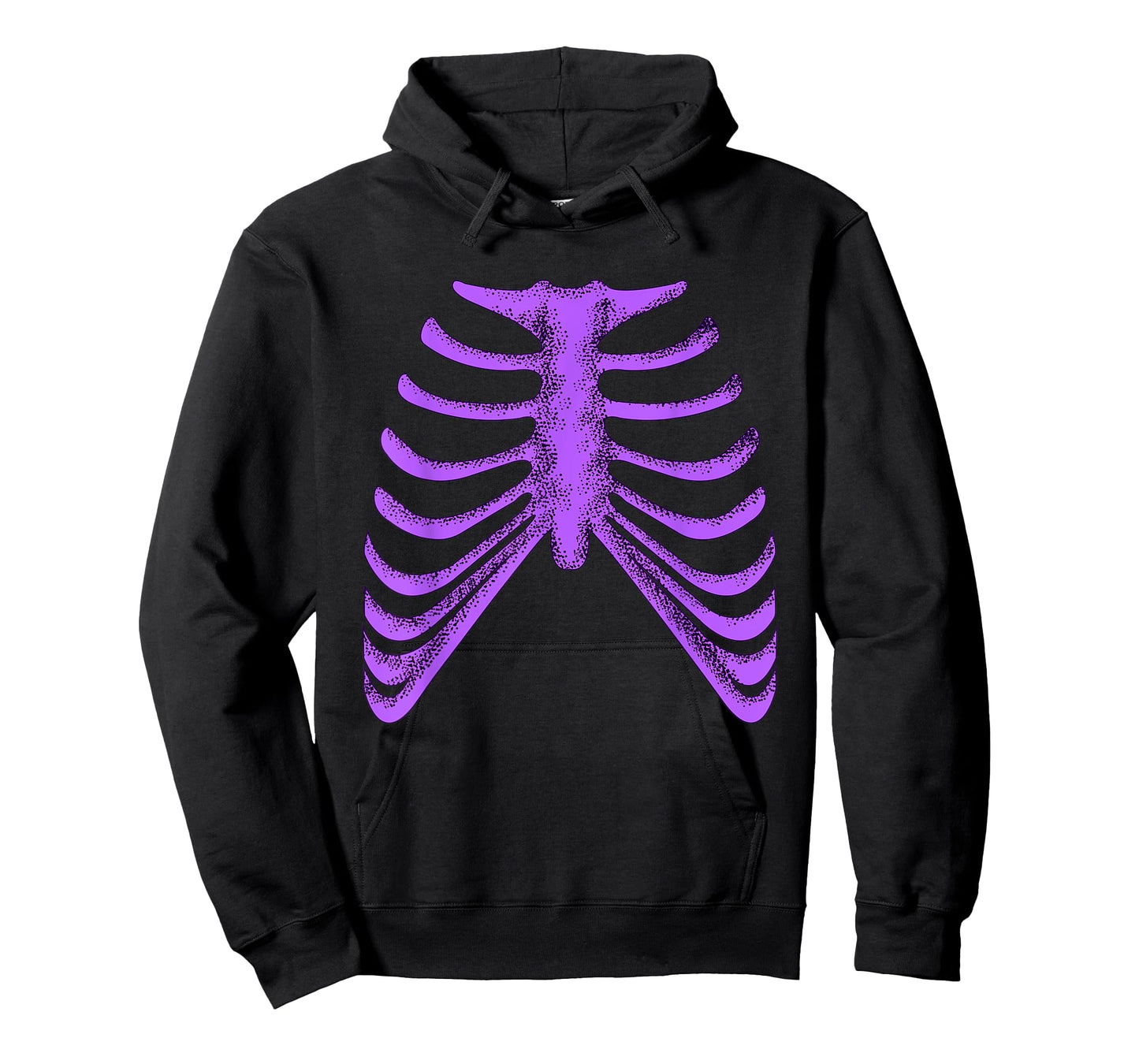 Purple Ribcage Skeleton Purple Color Graphic T-Shirt