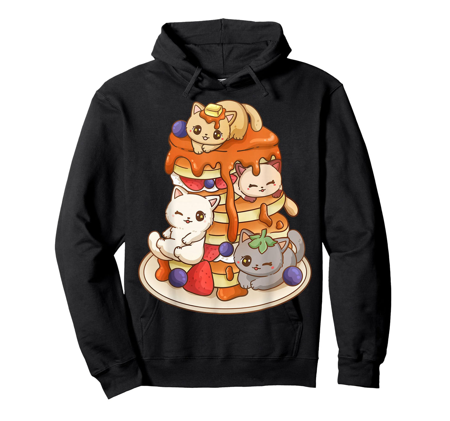 Cat Pancake Stack Kawaii Anime Cat Funny T-Shirt