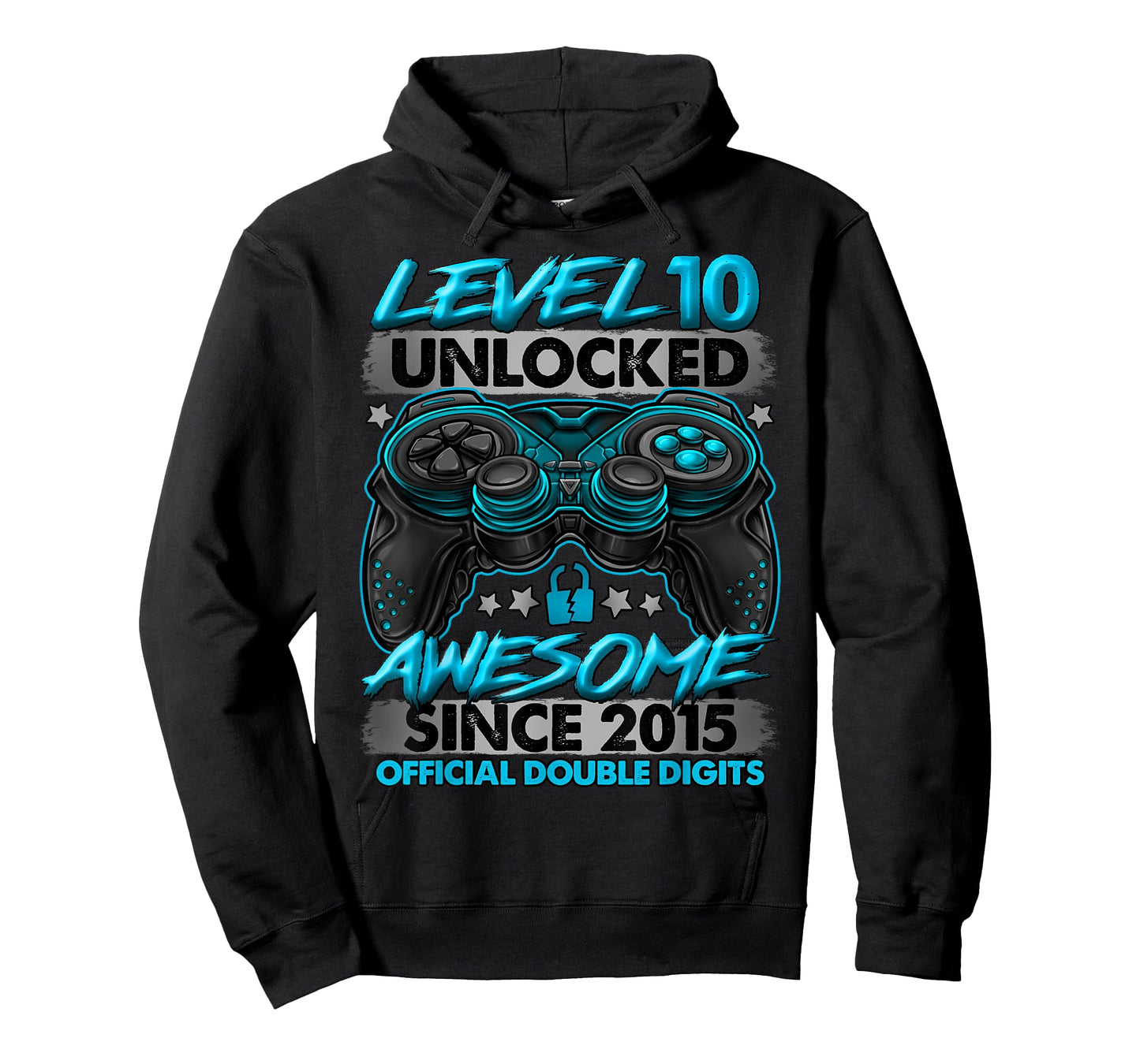 Official Double Digits Level 10 Unlocked 10th Birthday Boy T-Shirt