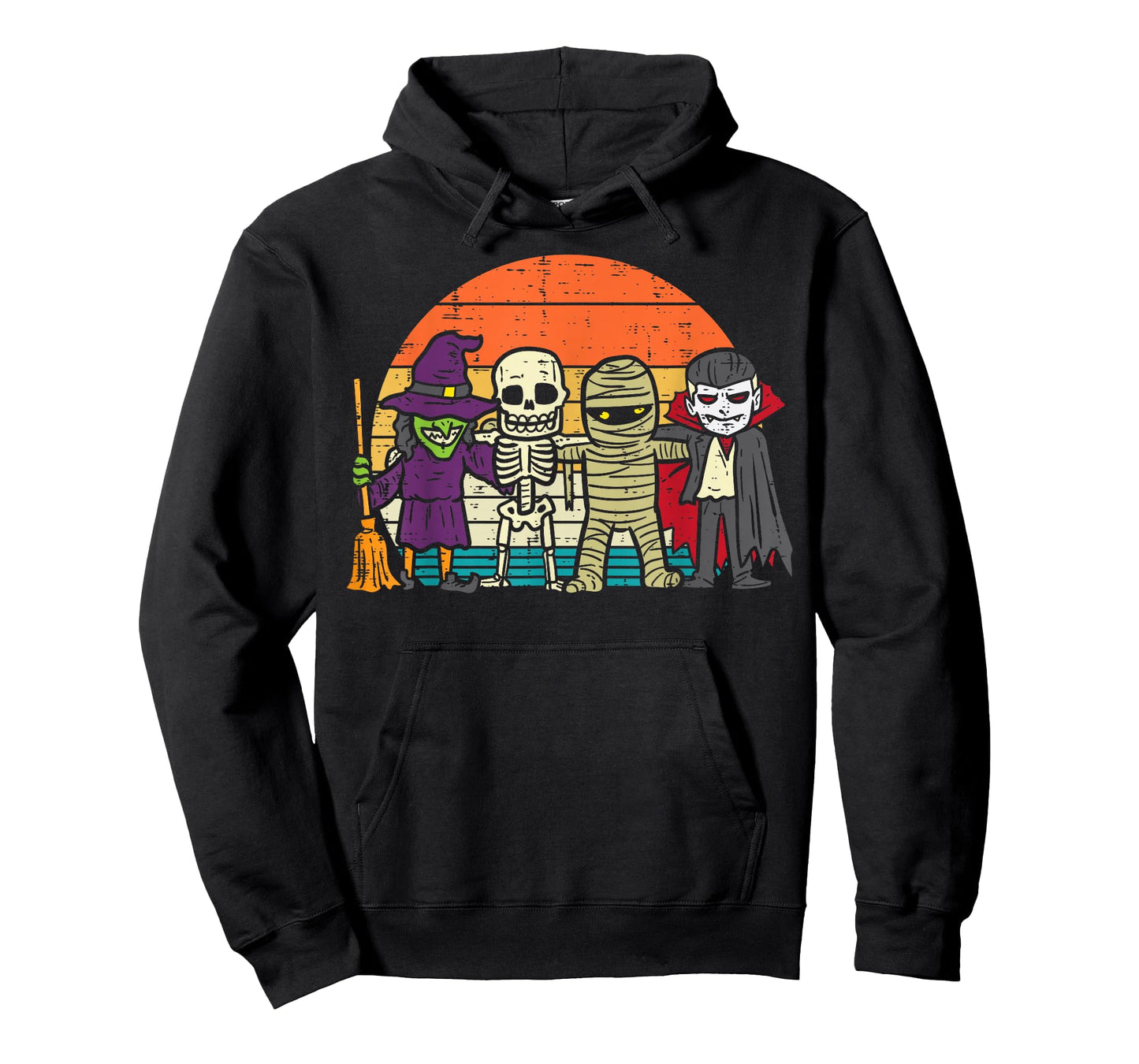 Witch Skeleton Mummy Vampire Retro Halloween Boys Girls Kids T-Shirt