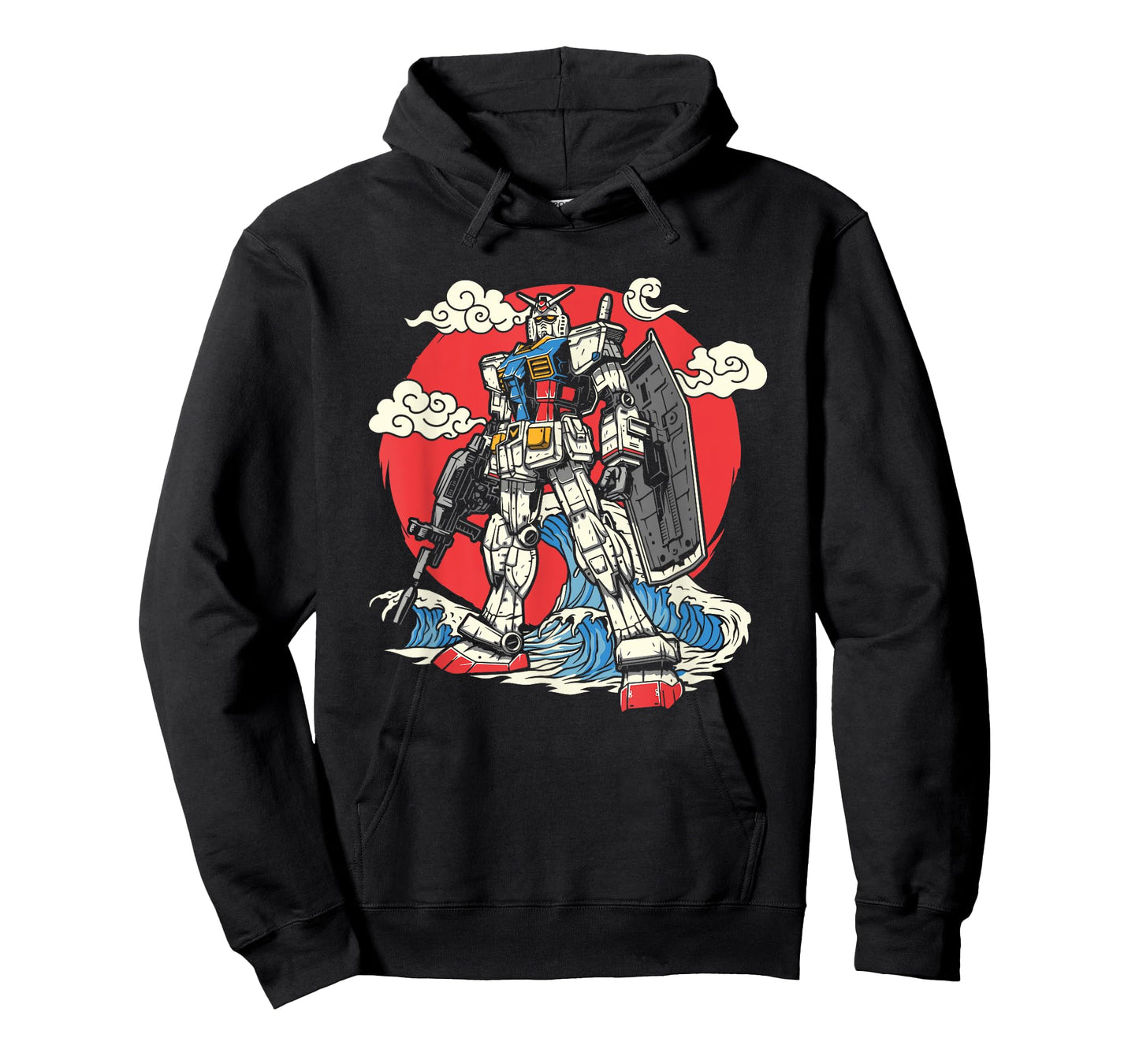 Anime Japanese Robot Kanagawa Japanese Ocean Wave Art T-Shirt