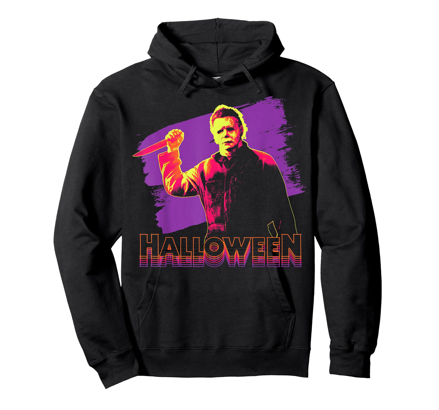 Halloween Michael Myers Neon Portrait T-Shirt Small