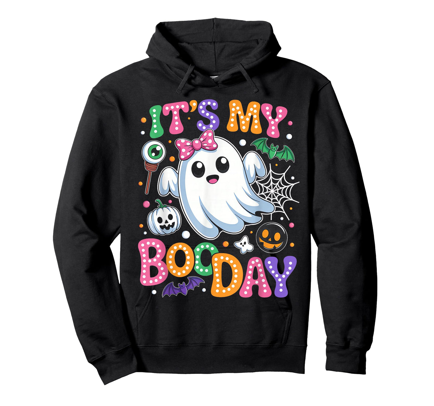 Groovy Its My Boo Day Cute Halloween Birthday Ghost Pink Bow T-Shirt
