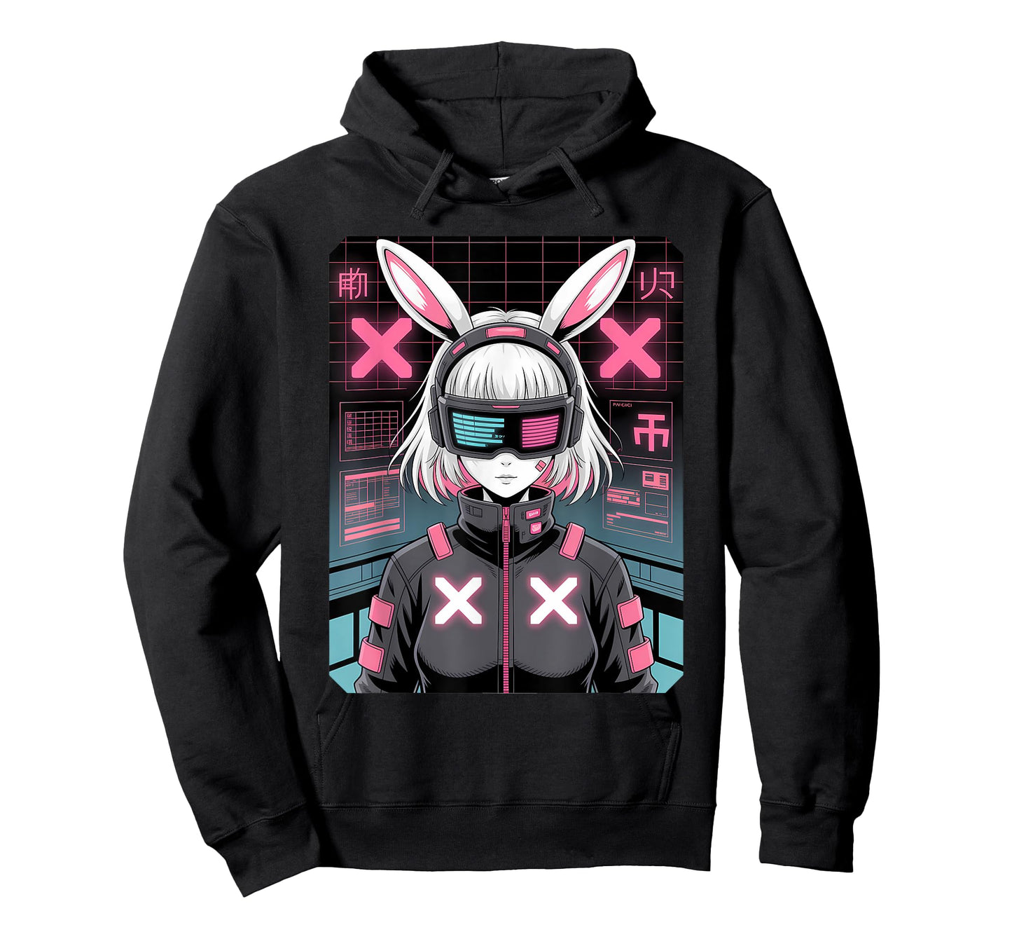 VR Bunny Girl Anime – Cyberpunk Kawaii Hacker Glitchcore T-Shirt