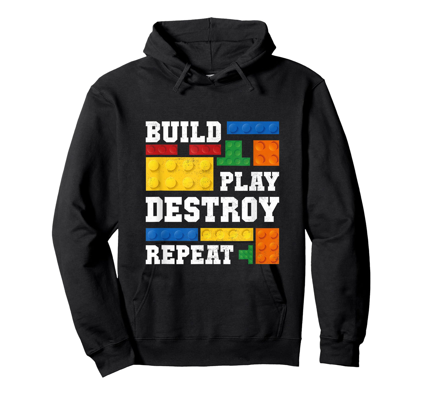 Build Play Destroy Repeat Brick Master Builder Kid Boy Girls T-Shirt