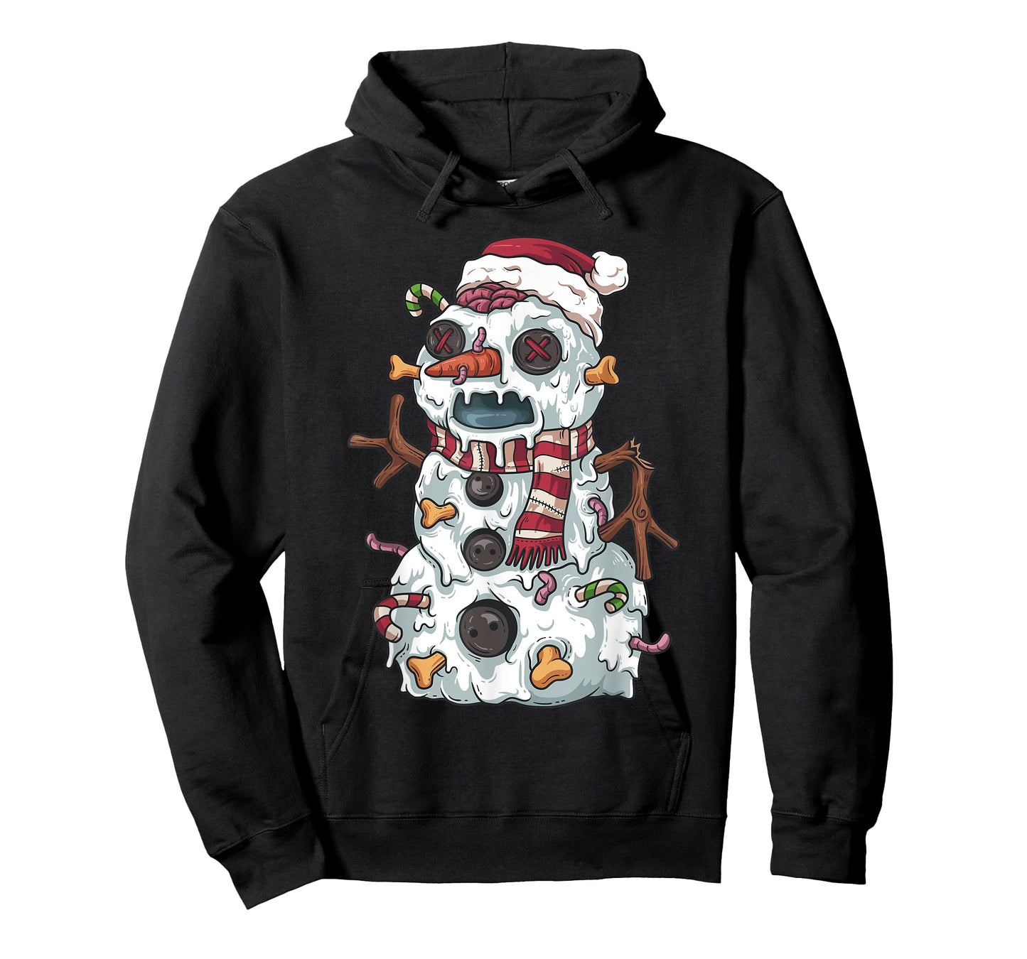 Zombie Christmas Snowman Funny Cartoon Holiday T-Shirt